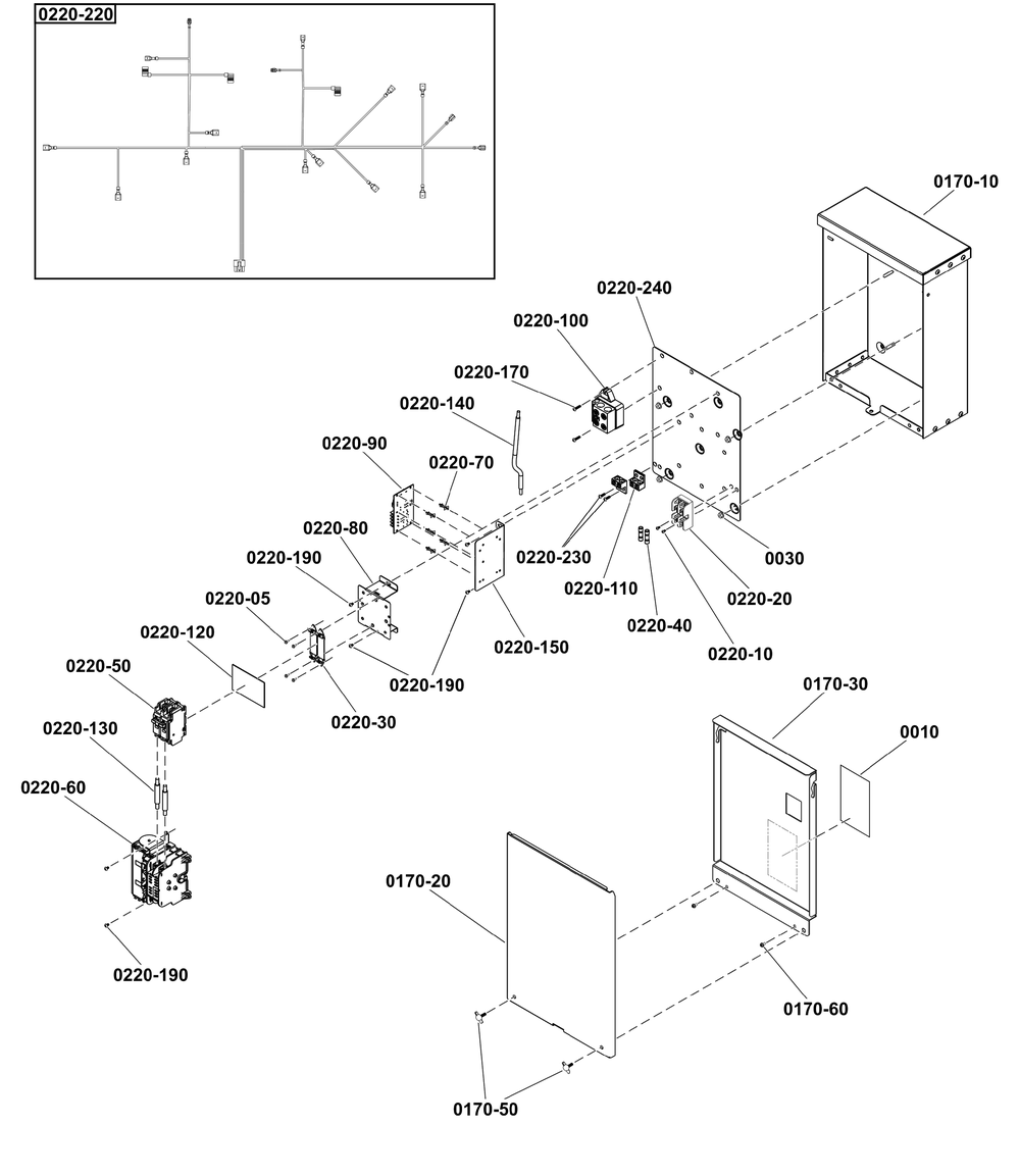 Transfer Switch - Hingeless Enclosure Diagram and Parts List for 071210-01  Briggs and Stratton Generator